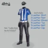 Mens Leather Uniform Blue Set Detail View Custom Police Leather Uniform