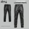 Main Image Alt Text: Stylish Zippers Leather Pant with zipper detailing for men