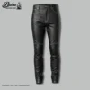 Black leather pants for men slim fit genuine leather front view