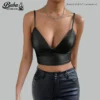 Leather V Neck Crop Top – Styled Outfit
