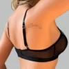 Leather push up bra back view showing adjustable strap and closure