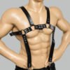 Leather Suspender Harness close up view showing detailed leather straps