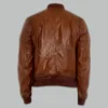 Mens Brown Bomber Jacket back view
