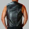 Men's Leather Bar Vest back view