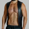 Men's Leather Bar Vest front view