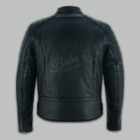 Vintage Leather Motorcycle Jacket back view