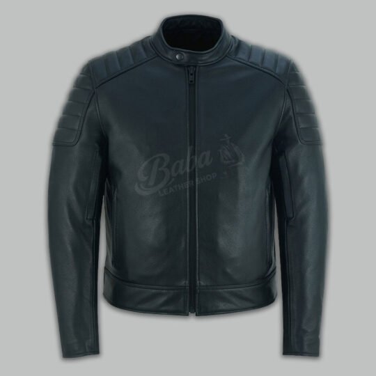 Vintage Leather Motorcycle Jacket front view